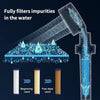 Handheld Turbocharged Pressure Propeller Shower - Propeller Driven Turbo Charged Spinning Shower Head - High-Pressure Water Saving Shower Head with Filter and Pause Switch, Easy Install 360 Degrees Rotating